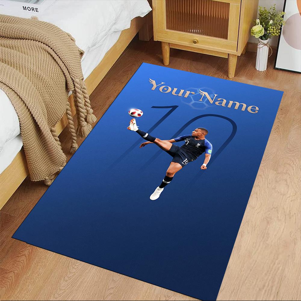 Mbappé Customize Your Name Floor Rug Office Rug Suitable for Game Room Bedrooms Study Room Outdoor Antislip Carpet Decorate Offices