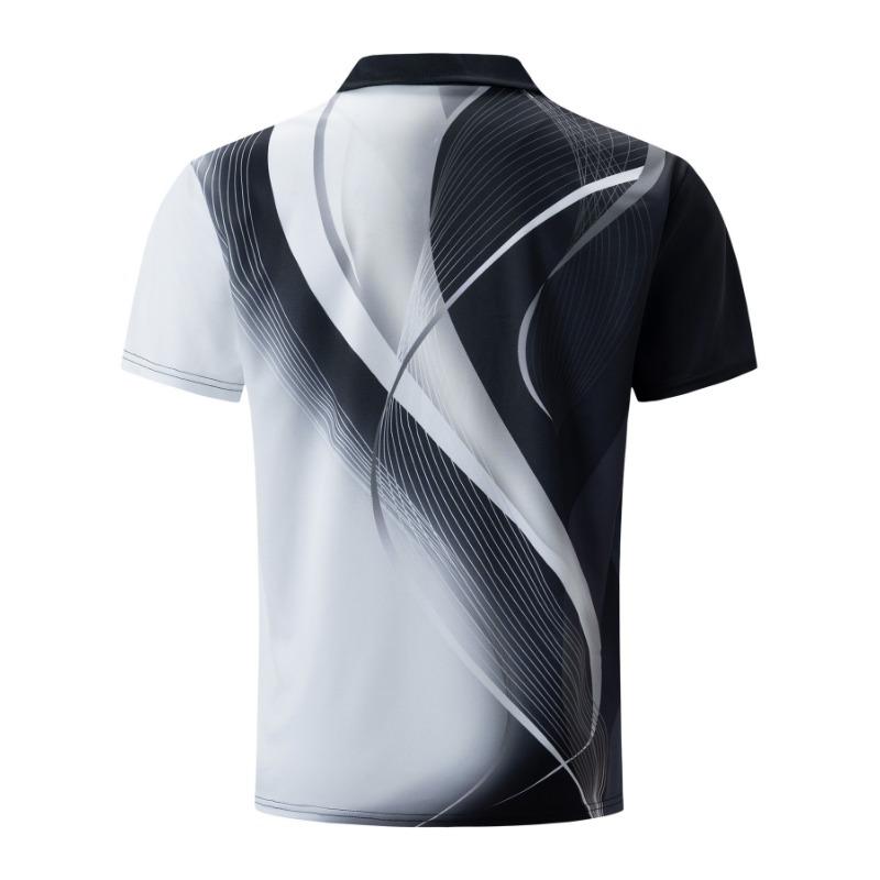 Men's Casual Polo Shirt Printed Collar Button Business Color Blocked Versatile T-shirt