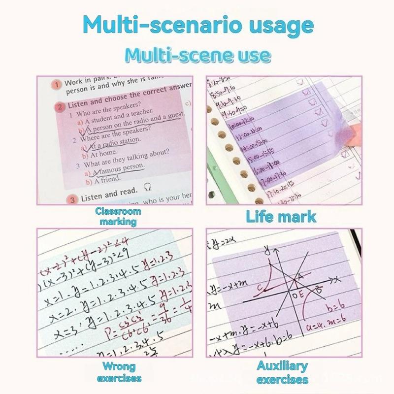 Transparent Pearlescent Pull Out Sticky Notes Stickers Notepads for Students Small Note Stickers for Marking