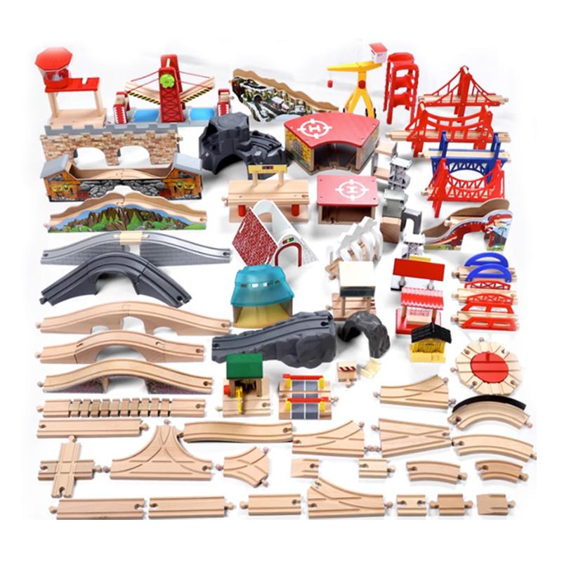 Gift Great Wall Bridge Wooden Track Scene Accessories Suitable for Wooden Train Track Toys for Boys and Girls