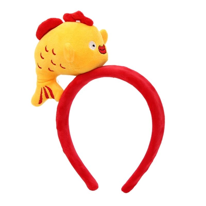 

Elastic Plush Hairband With Adorable Fish Shape Nonslip Headpiece Headwear For Children Women Festival Event Daily Wear
