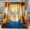 Holy Dove Flame Heaven Religious Symbol Flannel Blanket Spiritual Gift Christian Art Soft Warm Throw Cover for Home WorshipDecor