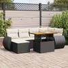 VidaXL Garden Lounge Set 7 Pcs with Cushions Black Wicker 3327283