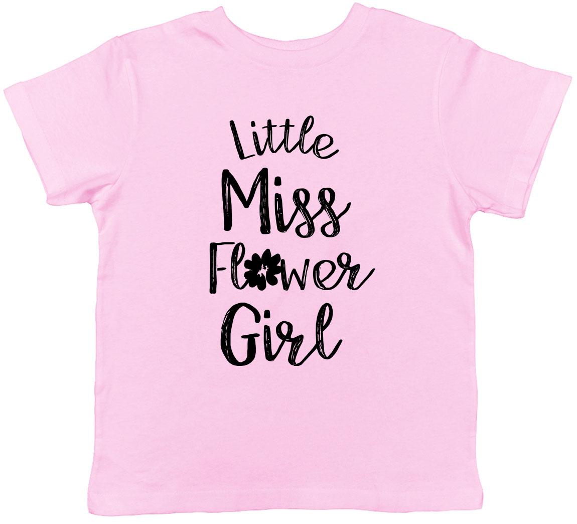 Little miss Flower Girl Childrens Kids T-Shirt Boys Girls 130