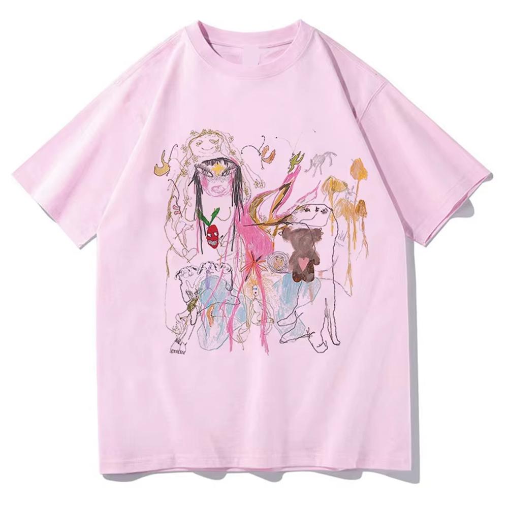 

Beabadoobee Beatopia 2025 Graphic Summer O Collar Pure Cotton Hip Hop Street Fashion Loose Casual Women s T-shirt Short Sleeve XL