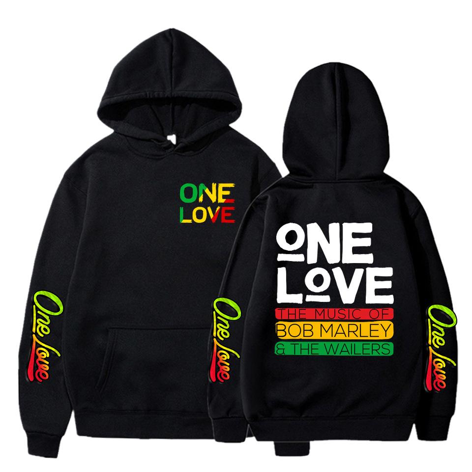 Hot Rap Bob Marley  Hoodies One Love  Hip Hop Print