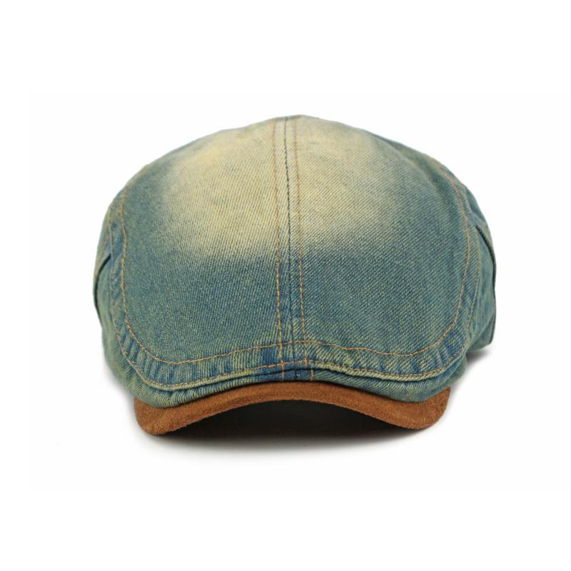 Unisex Denim Newsboy Cap - Vintage Washed Flat Cap for Casual Daily Wear (4 Color Options)