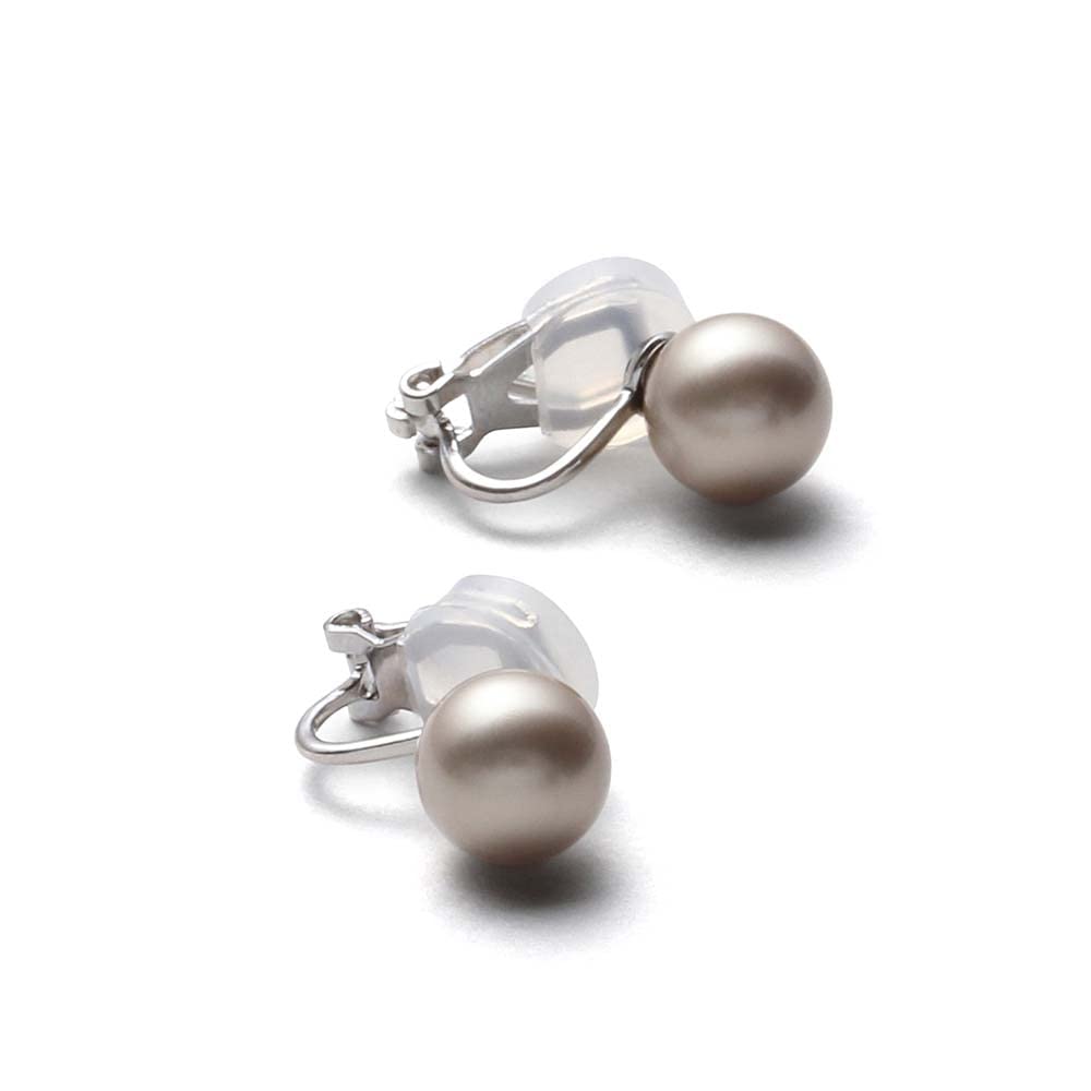 Japanese Pearl Grand Choice of 10mm Brand Warranty Ash [VOTRE COUTURE] Earrings, Silver, Premium, Color, Pearl, 6mm, 8mm, Beads, 3-year (brass, Gray,