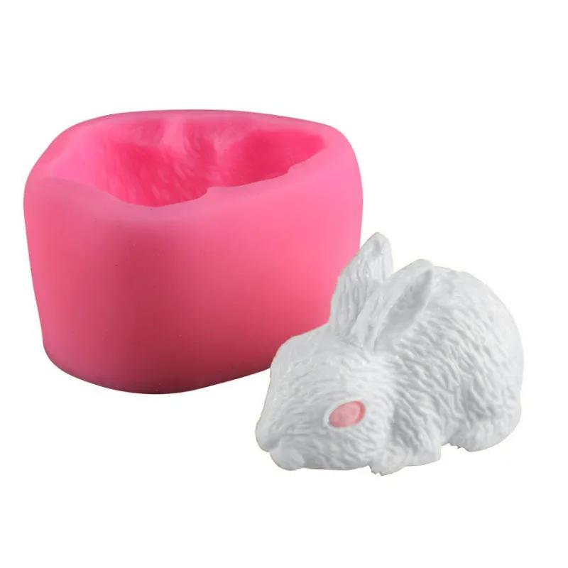 

Новая 3D силиконовая форма для мыла в виде кролика, креативная DIY форма для моделирования ароматерапевтического мыла, украшение для свечей, форма для украшения торта из мастики, для выпечки
