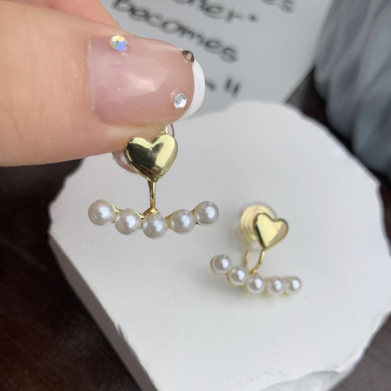 Chic Pearl Heart Mosquito Coil Earrings: Elegant, Trendy, and Gentle Style for Women