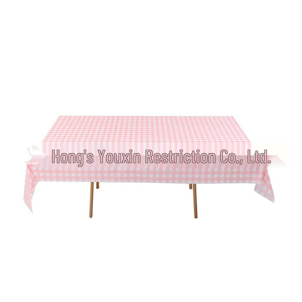 Children's Gingham Tablecloth & Placemat for Birthday, Party, and Graduation Decorations