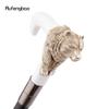 Silver Resin Bear Head White Walking Cane Fashion Decorative Steel Stick Gentleman Elegant Cosplay Cane Knob Crosier 92cm