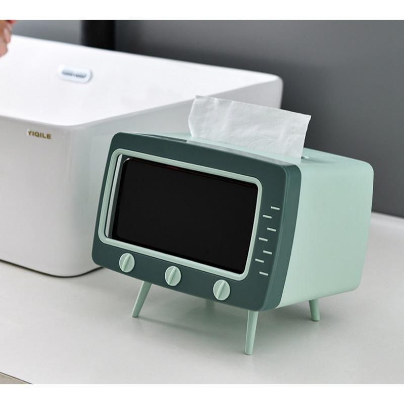 1 Kreativní kreslený TV držák na kapesníky, držák na telefon, dávkovač papíru - Ideální dárek ke Dni otců, Perfektní pro domácnost, dekoraci kancelářského stolu a pokojovou dekoraci