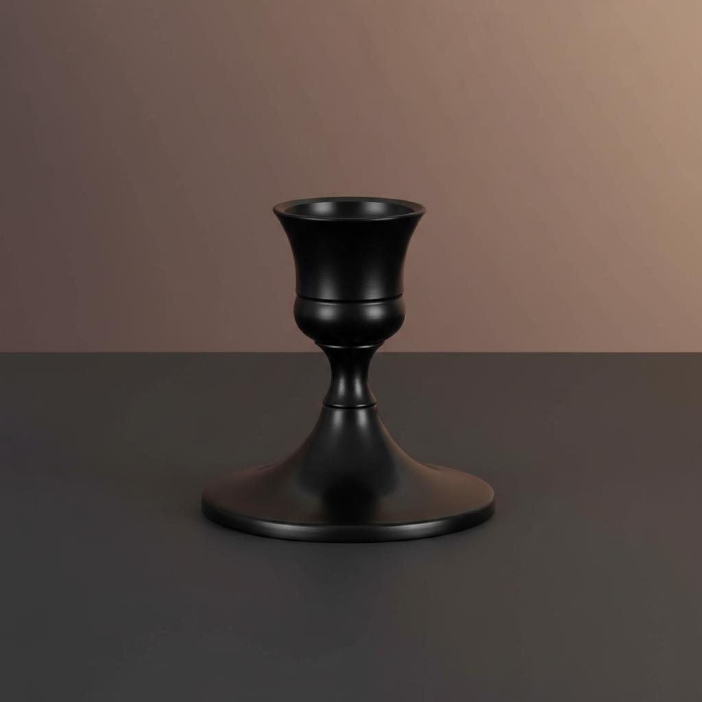 Black Candle Holder for Holiday Decor Thanksgiving Christmas Table Fireplace Ornament Stable Base Resin Material