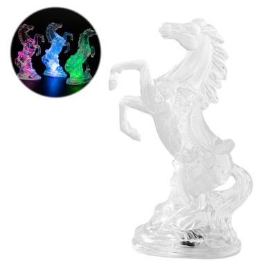 Night Light Acrylic Pony Figure Decorative Night Lamp with Colorful Flashing Lights Battery Operated Festive Room Lighting for Bedroom