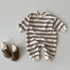 Korean Baby Cotton Striped Sweater Jumpsuit - Spring/Autumn Unisex Long Romper