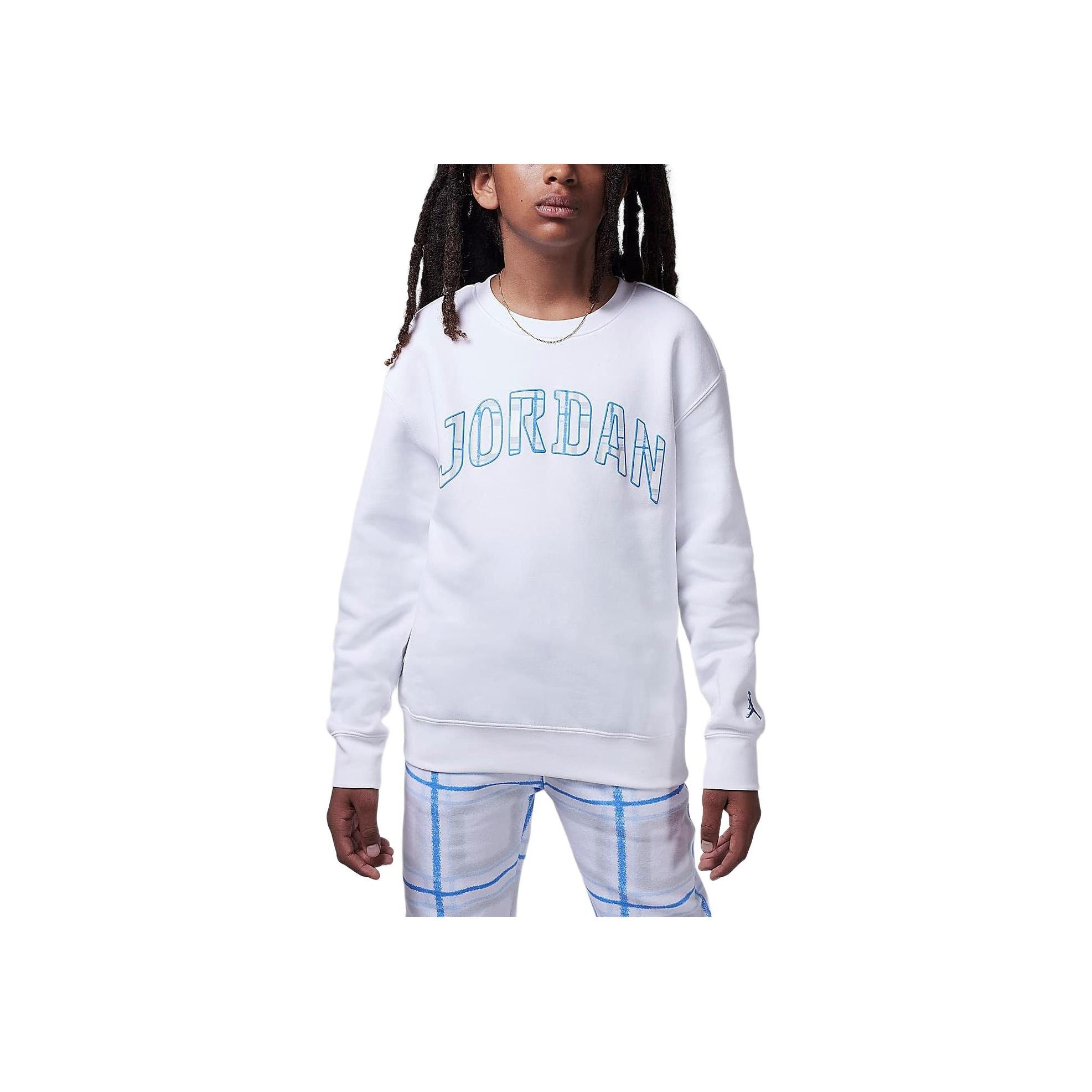 Jordan Свитшот Brooklyn Essentials из флиса с круглым вырезом Детский свитшот Белый HQ7091-100 XL