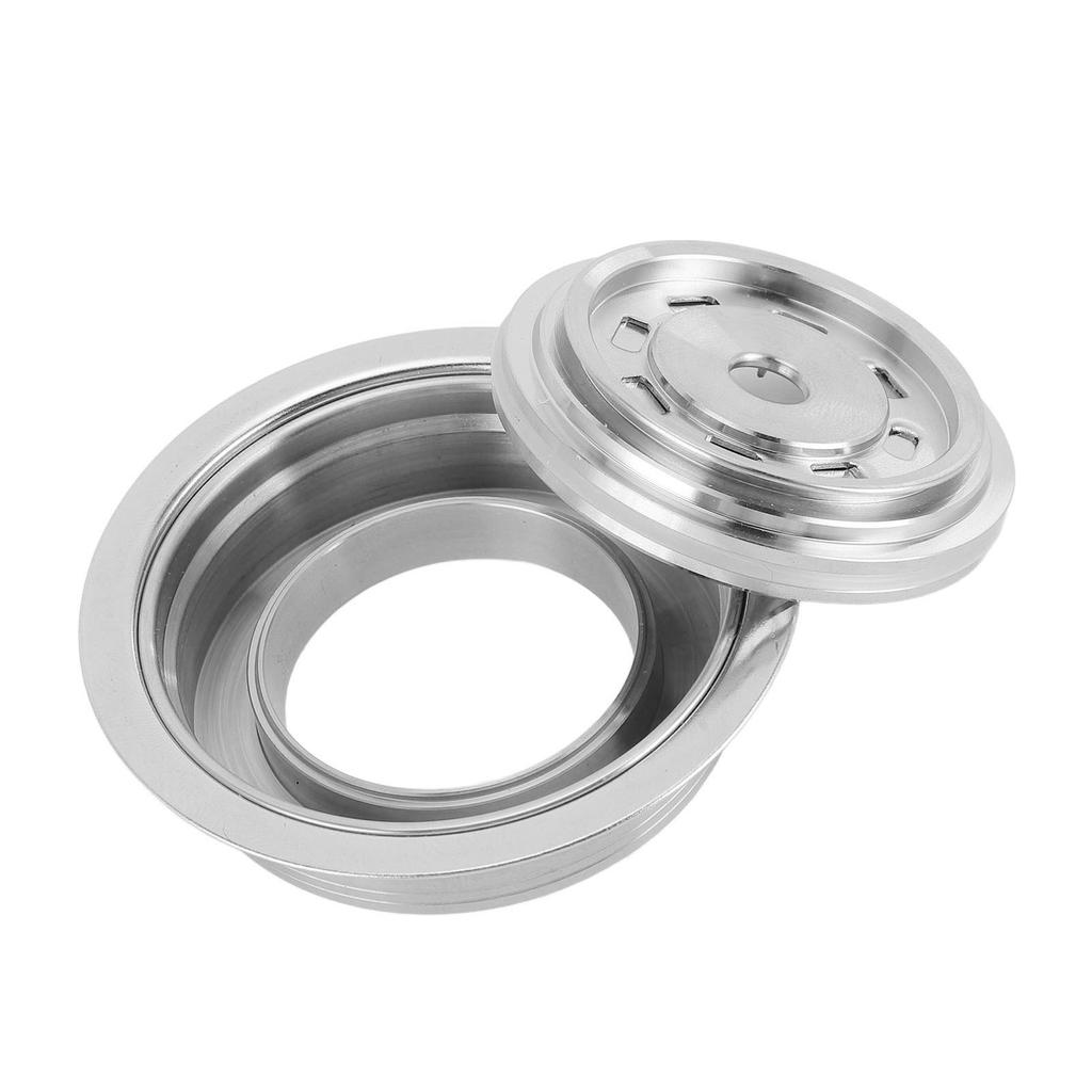 Kaffee Kapsel Adapter Edelstahl mit Aufklebern Löffel Bürste Kaffeepad Konverter für Delonghi ENV135 für