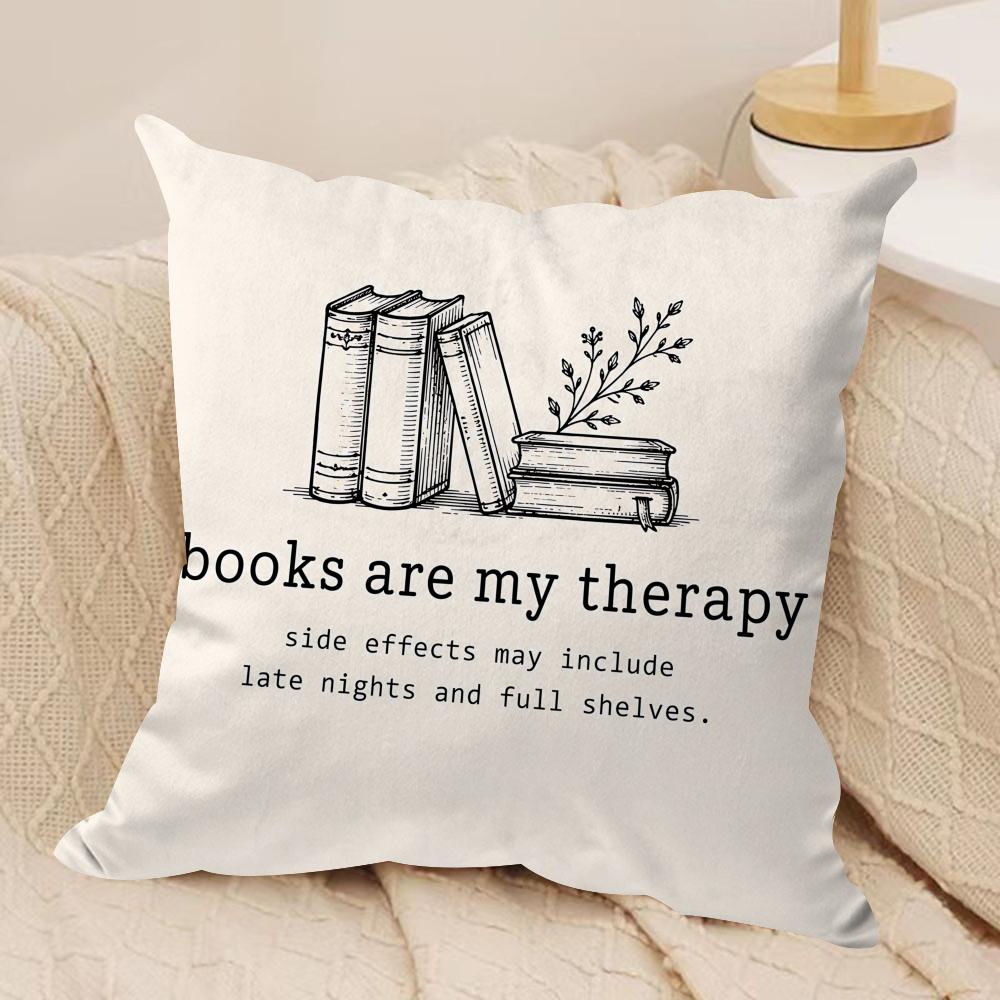 Book Waste Paper Cushion Cover Square Pillow Bedroom Sofa Leisure Comfort Living Room Home Decoration X