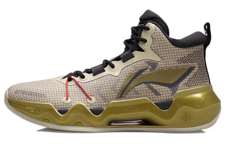 Li Ning Liren 2 Амортизирующие Скользкие Устойчивые к истиранию Средневысокие Баскетбольные кроссовки Мужские Серый Зеленый ABAR087-5 39