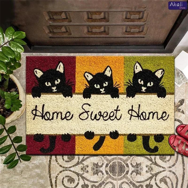 High Quality Imitation Coconut Doormat Non-slip Absorbent Crystal Velvet Floor Mat Porch Outdoor Welcome Mat Home Decoration
