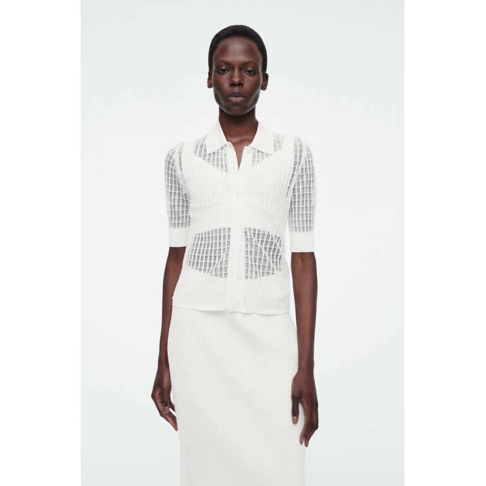 

Кардиган с короткими рукавами COS, японский кружевной стежок Ivory/S