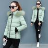 New short cotton-padded clothes women's winter coat cotton-padded jacket slim-fitting thickened large fur collar small cotton-padded clothes