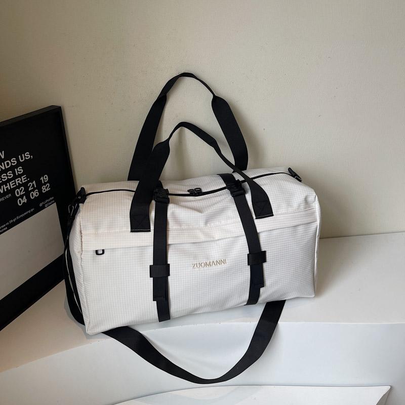 Large Capacity Sports Fitness Bag Separation Shoes Bags Shoulder Bag Plaid Storage Travel Bag