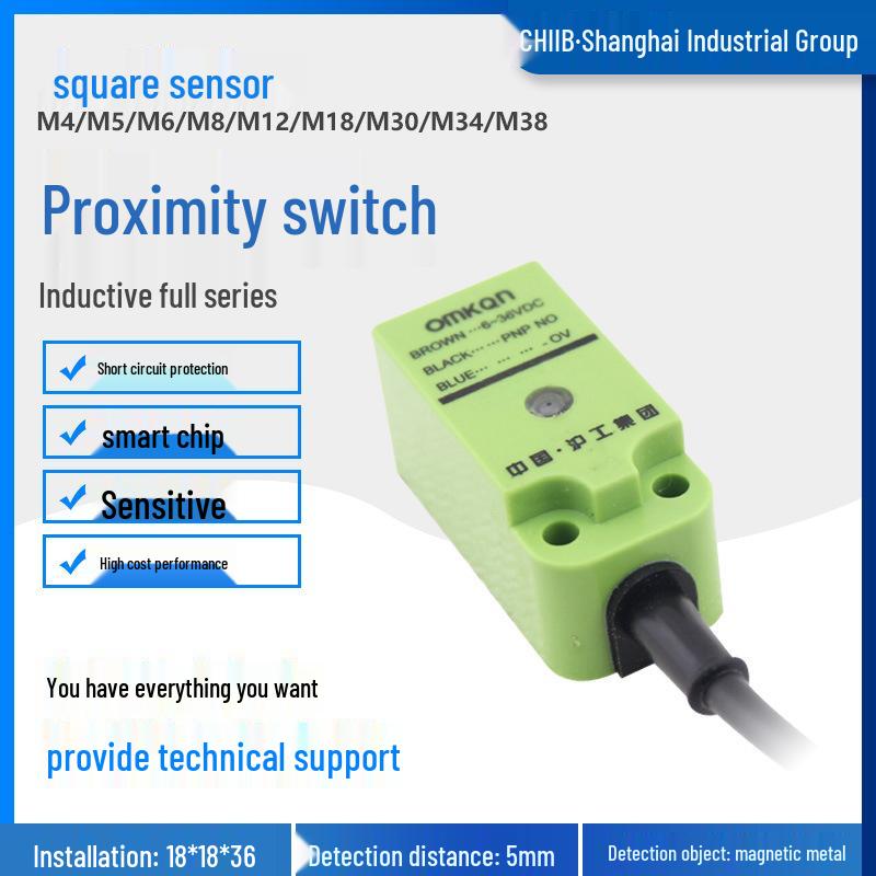 

AF-18A-05E1E2F1F2L1L2A1A2 Square Inductive Proximity Sensor 18x18 05L1