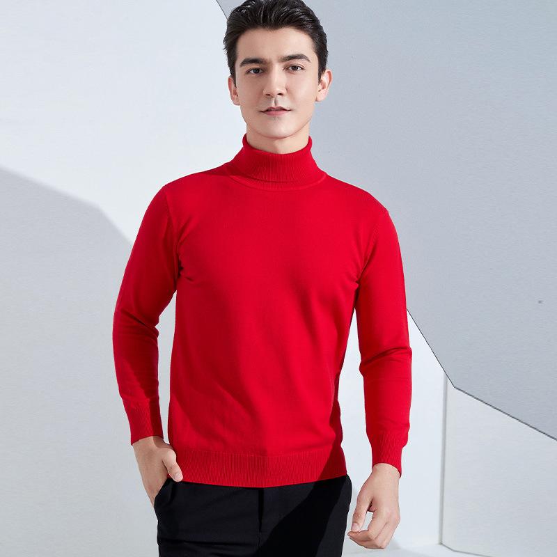 Men's High Lapel Loose Thickened Knit Sweater Casual Short Section Hedging Long-sleeved Bottoming Sweater Outer Sweater