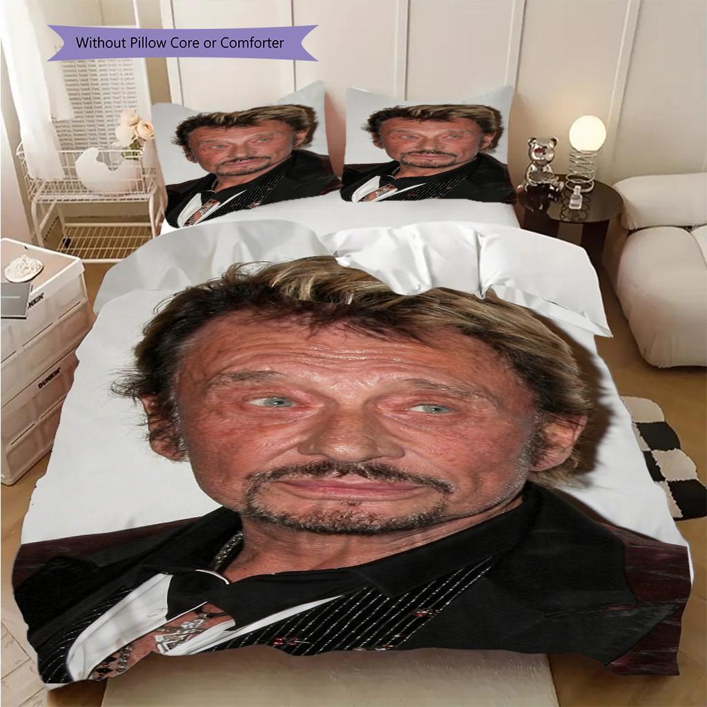 Biancheria da letto La Leggenda di Johnny Hallyday, copripiumino, federa, decorazione per la casa, regalo di compleanno (1 * copripiumino+2 * federe, senza imbottitura)