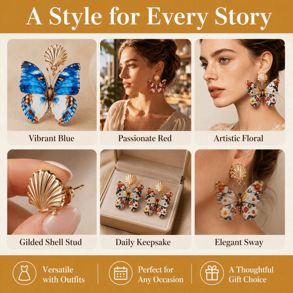 Personality Butterfly Earrings Water Droplet Pendant Animal Earrings Pendant Earrings  Jewelry Gift