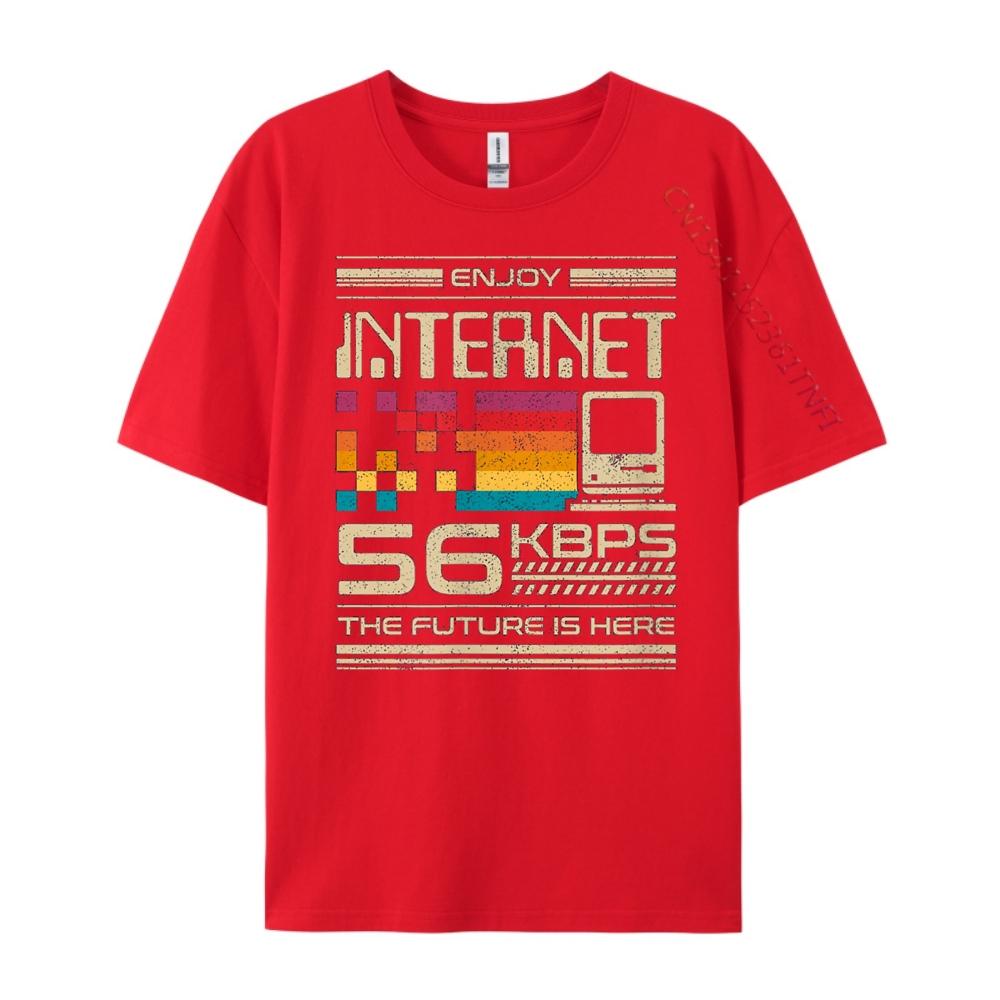 Enjoy Internet 56k Modem Computer Geek Developer 90s Fall Clothes Aesthetic Women Oversize Man Camisa Printed On S