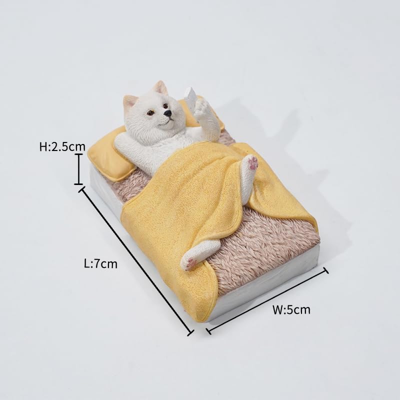 JXK Scale Bachelor Shiba Inu Miniature Dog Goodnight Shiba Magnetic Refrigerator Sleeping Dollhouse Mini Dog Resin Model Birthday Fully Assembled 1/6