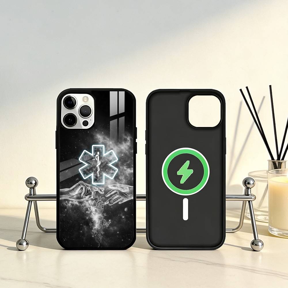 EMT EMS Ambulance LOGO Phone Case For iPhone17,16,15,14,13,12,11 Plus,Pro Max Magnetic For Magsafe Wireless Charging