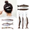 Lovely Creative Dried Fish Keychain Keyring Funny Salted Fish Hairpin Hair Clip