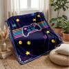 Neon Game Controller Lightning Theme blanket Lightweight Warm Flannel Blanket Decorative Throw Blanket for Home Decoration
