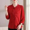 2026 New Spring Seven-Sleeve Top for Middle-Aged Women - Round Neck Shirt
