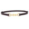 Womens Genuine Leather Belt With Geometric Buckle For Outdoor Casual Wear