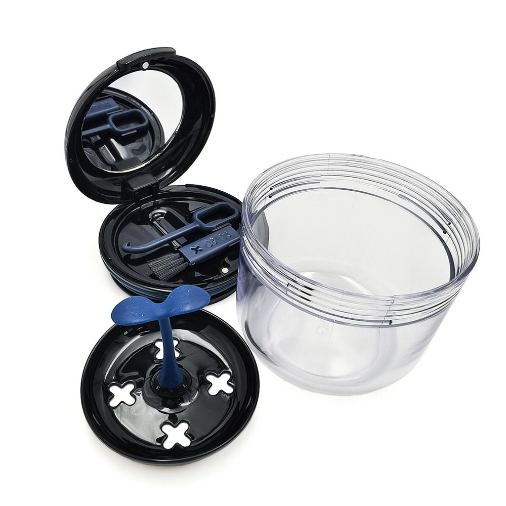 Denture Box Sealed Retainer Case Non Leaking Soaking Gem Blue Storage Container Portable Travel Camping Business Trip Multi