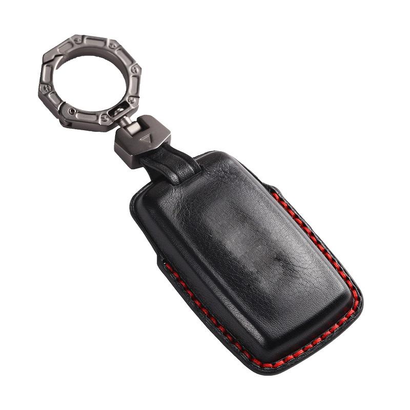 Styling Mouldings 1Pcs Genuine Leather Car Remote Key Fob Shell Cover Case For Land Rover Range Rover Evoque Discovery Sport 5 2