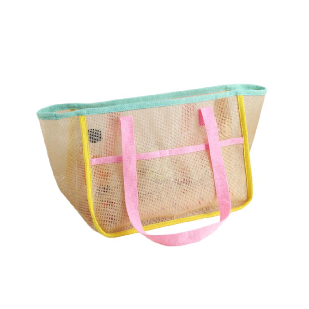 Breathable Shower Tote Bag Foldable Beach Storage Bag Durable Mesh Beach Bag Swimming Pool