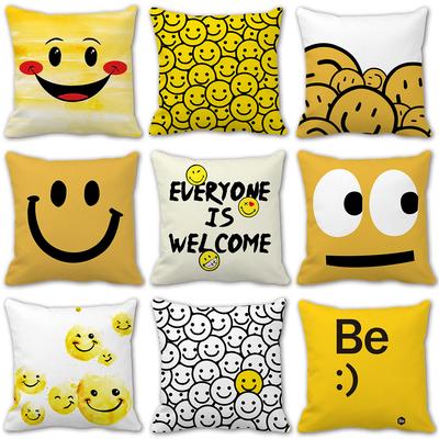 Thickened Smiling Face Plush Pillowcase Digital Printed Emoji Pack Pillow Sofa Cushion Funny Cute