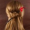 Hanfu Dress 1 Pc Flower Hair Clips Glass Hair Sticks Hair Fork Hairpin Wooden