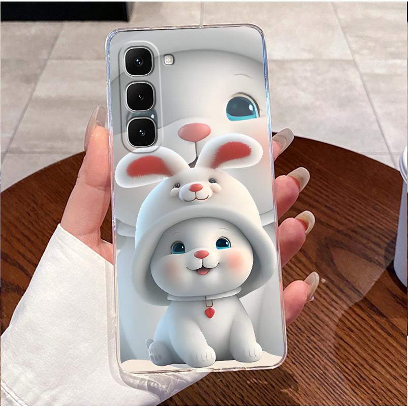 For Infinix Hot 70 Phone Case X6895 Luxury Cute Love Heart Rabbit Funny Pattern Clear Slim Soft Silicone Casing Hot70 Back Cover