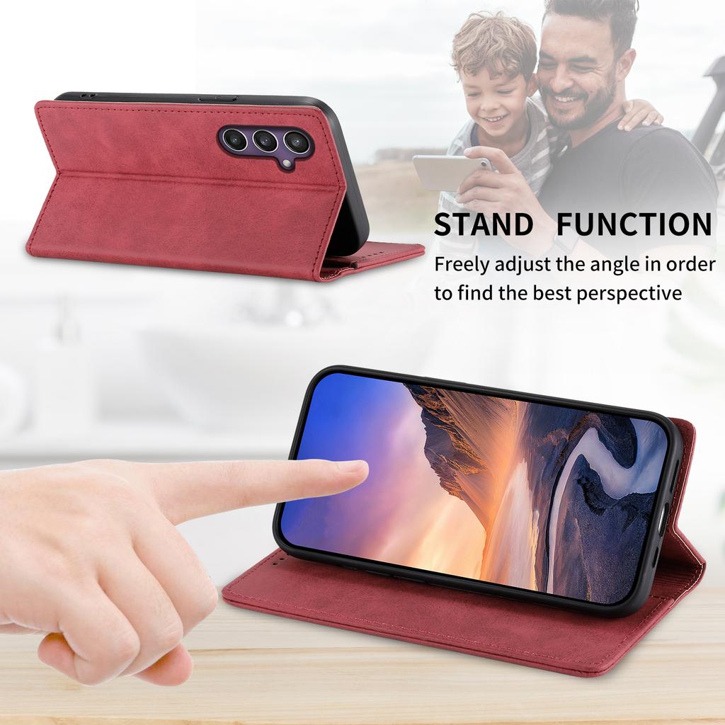 DF-05 For Samsung Galaxy S25+ Wallet Case RFID Blocking PU Leather Phone Cover