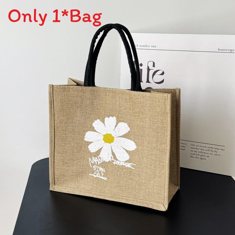 Snoopy Mickey Pattern Tote Bag With Cotton Linen Material For Daily Use And Trendy Casual Style