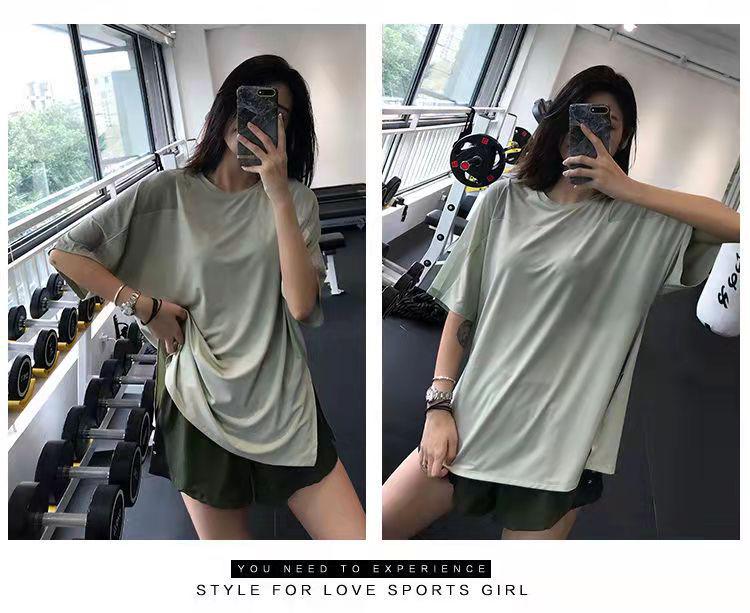 Plus Size Women's Quick-Dry Yoga Top - Short Sleeve, Loose Fit, Summer Running & Fitness T-Shirt