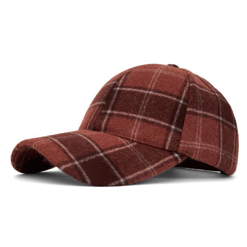 Autumn Winter Women's Plaid Baseball Cap Vintage Cap Men's Sun Hat British Hat