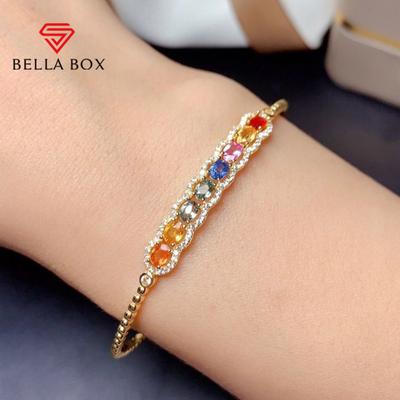 Nuovo Temperamento Full Diamond Simulazione Colore Arcobaleno Tormalina Tesoro Bracciale Femminile Fidanzata Regalo di San Valentino
